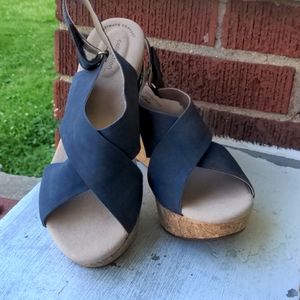 Clark's Annadel Eirwyn Navy Wedge Sandals